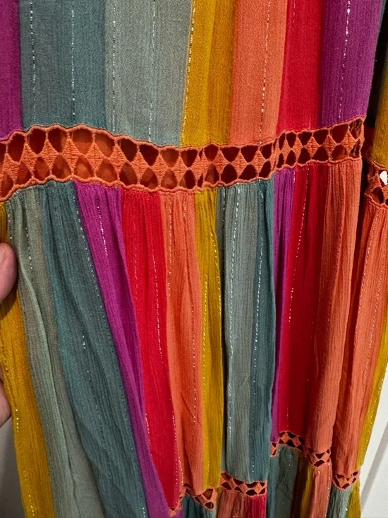 Vintage Rare Farm Rio Brazil Rainbow Maxi Dress size small VGUC - Picture 5 of 13
